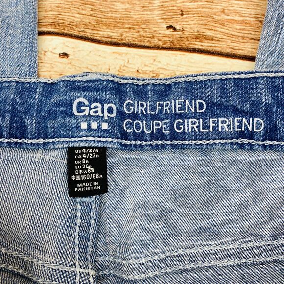 Gap Women's Everyday Soft Girlfriend Skinny Jeans Size 4/27 Distressed Mid Rise - Picture 5 of 7